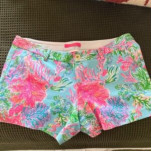 Lilly Pulitzer Pink and Blue Floral Women's Shorts